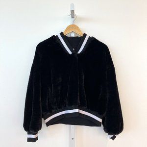 House Of Fluff Classic Teddy Faux Fur Bomber